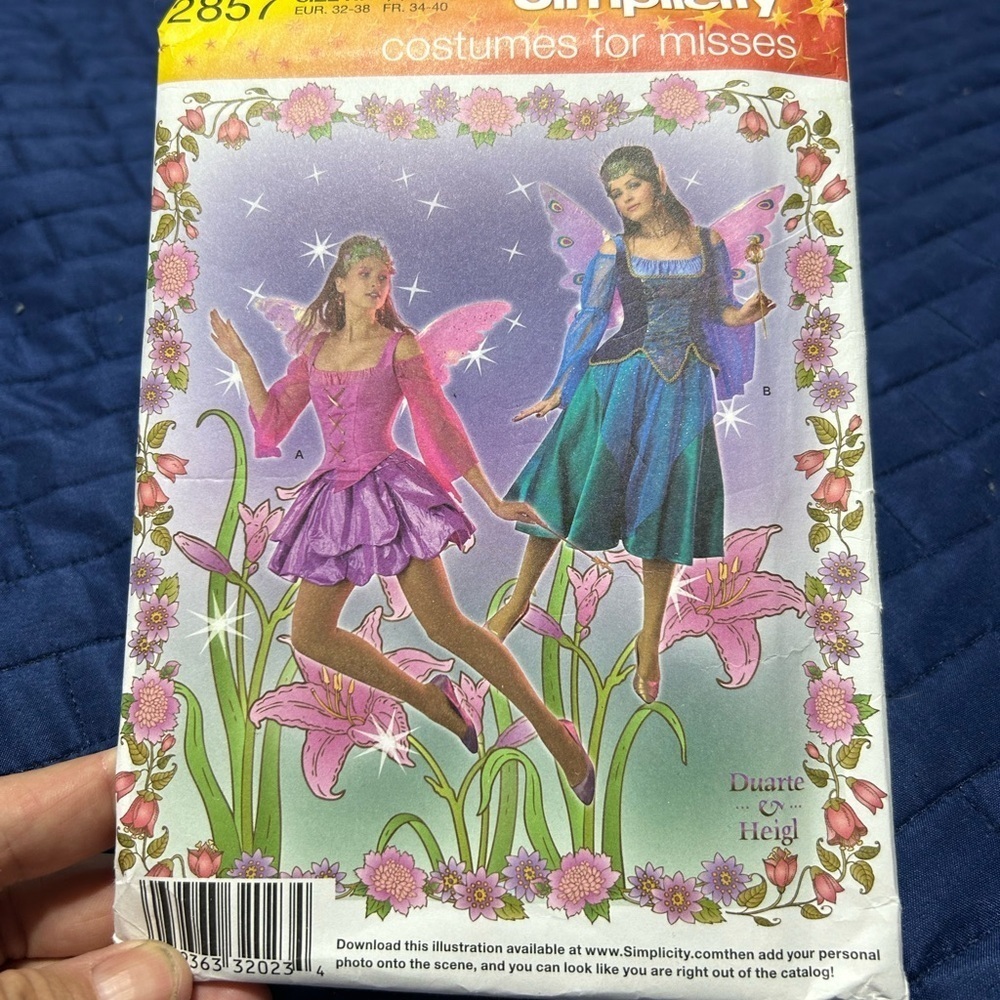 Simplicity 2857 Fairy Costume Pattern-6-8-10-12 missed- uncut-